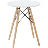 Hti-Living Tisch rund weiß, klein