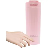 Reise Wasserkocher Klein 220 V/300W Tragbarer Wasserkocher Elektrische Heizung Wasserbecher 4 Temperaturstufen Automatische Abschaltung Tragbare Heizungsbecher für Reisen Student Home (Rosa)