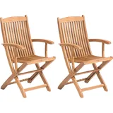 Beliani Gartenstuhl 42 x 42 x 93 cm braun/bronze 2 St.
