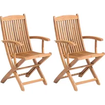 Beliani Gartenstuhl 42 x 42 x 93 cm braun/bronze 2 St.