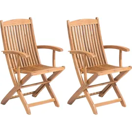 Beliani Gartenstuhl 42 x 42 x 93 cm braun/bronze 2 St.