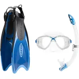 Cressi Schnorchel-Sets Palau Marea Bag, Blau/Azurblau, XS/S, CA122635