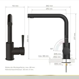 Lenz Olina Küchenarmatur Schwarz matt