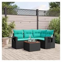 vidaXL Gartensofa-Set 5-tlg. Loungesofa schwarz