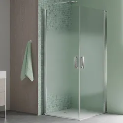 Koralle SL450 Eckdusche Pendeltür links, Typ EPWS L 100, 100 x 200 cm, für Duschwanne, mit GlasPlus, Duschkabinen, silber matt