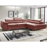 MODERNO Ecksofa mit Schlaffunktion AVESTA, Schlafcouch Wohnlandschaft, Rosa, Breite Rechts - Pink