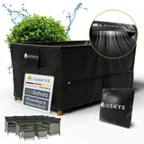 Juskys Gartenmöbel Abdeckplane 150 x 90 x 75 cm - winterfest, wasserdicht, UV-Schutz, Schutzhülle