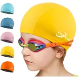 FUNOWN Badekappe f ̈1r Kinder, PU-Badekappen Unisex-Badekappe wasserdichte Badekappe Badekappen f ̈1r langes und kurzes Haar Badekappe f ̈1r Jungen und M?dchen Kinder