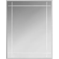 Badspiegel JOKEY "Karo", silber (silberfarben), Facettenschliff-dekorative Fräsungen, Spiegelglas, Spiegel, 70x90