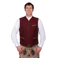 Edelnice Trachtenmode Edelnice Trachtenweste Gilet aus Leinen Mark rot 62