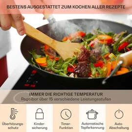 Klarstein Induktionskochfeld 4 Platten, Einbau-Induktionskochfeld mit 4 Kochfelder, 7000 Watt Induktionskochfeld, Herd mit Touch-Control - Timer, Glaskeramikkochfeld Abnehmbarem Magnetregler