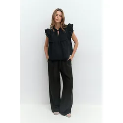 Gina Tricot - Relaxed wide trousers - Weite hosen - Schwarz - S - Dame - Schwarz - S