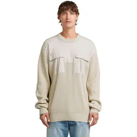 G-Star Woven Mix Knit Pullover Weiß XL