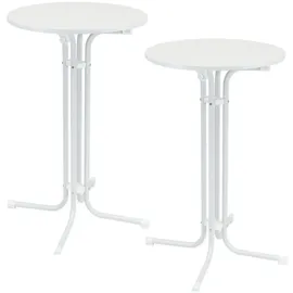 Trutzholm Stehtisch klappbar Ø 80 cm Höhe 110 cm Weiß