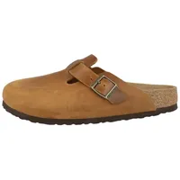 Birkenstock Boston Geöltes Nubukleder schmal Unisex Erwachsene Clog Sandalen, Hausschuhe, Pantoletten, Badeschuhe, Gartenschuhe braun 44 EU
