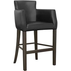 2er-Set Bistro Barhocker | Leder | Schwarz | Gastro Barhocker, Hotel Barhocker, Restaurant Barhocker