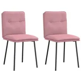 vidaXL Esszimmerstühle 2 Stk. Rosa Samt
