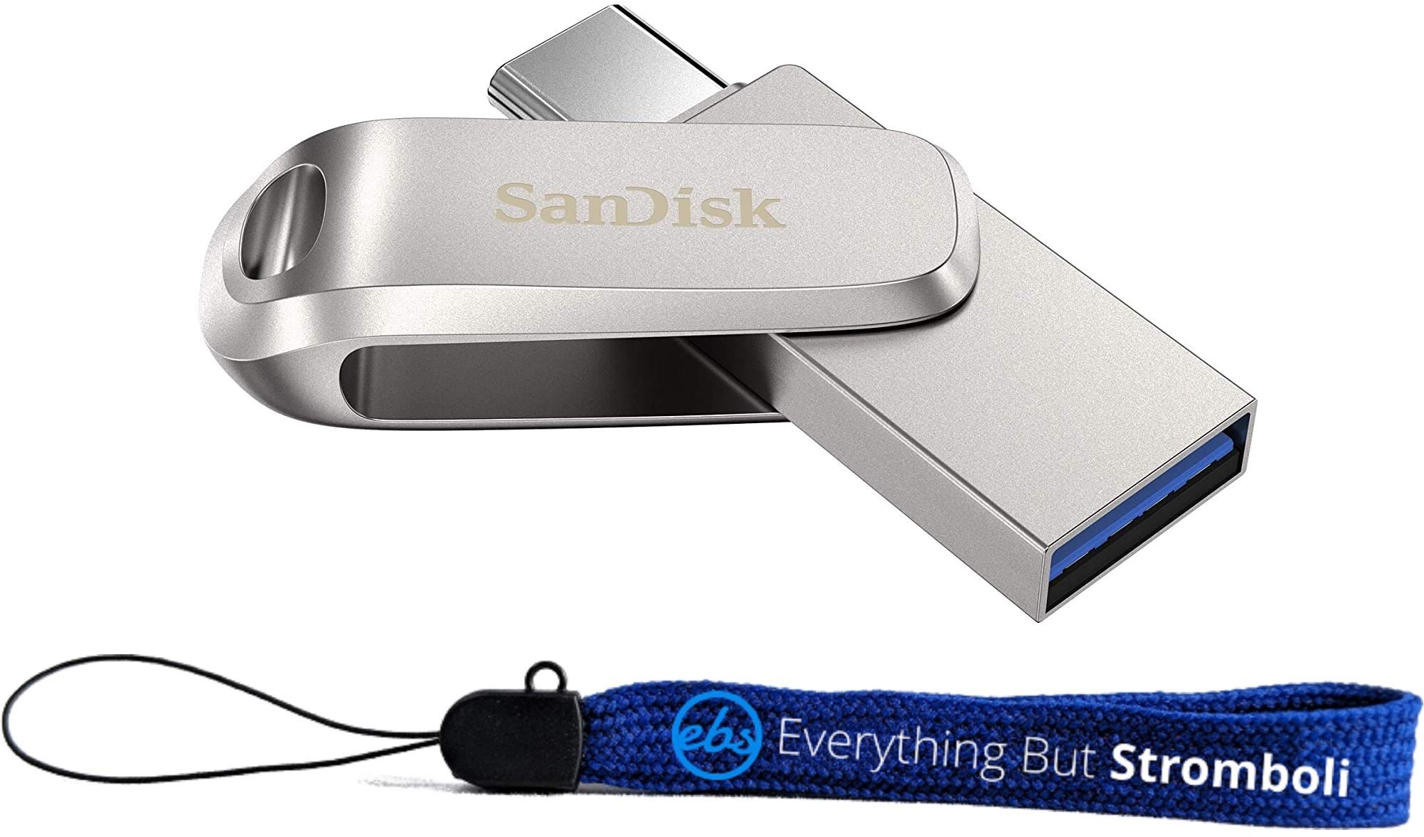 Everything But Stromboli SanDisk 128GB Ultra Dual Drive Luxe USB Type-C Flash Drive für Microsoft Surface Go 3,Surface Book 3, Surface Duo 2, Surface 4(SDDDC4-128G-G46)Gen 1Bundle mit 1 Schlüsselband