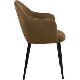 Svita HAILEY 2er Set Esszimmerstühle Küchen-Sessel gepolstert Samt Braun