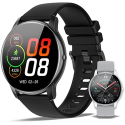 Smartwatch XINJI C2 mit Bluetooth, Touchpanel, Puls-/HRV-/Blutsauerstoff-Messung, Schlafmonitor, Kalorien-/Schrittzähler, Benachrichtigungsfunktion, App, 3ATM Wasserdicht