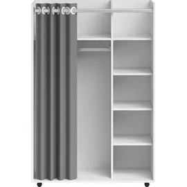 Pol-Power Kleiderschrank Jenke 100 x 145 x 50 cm Weiß/Grau