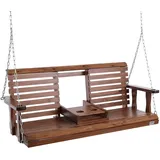 VEVOR Hollywoodschaukel Holz Bank Sitz zur Schaukel 1523x710x600mm Braun