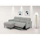 INOSIGN Ecksofa DENIO 3-Sitzer, L-Form (Breite 209cm), elektr. Relaxfunktion, USB-A/C, Liegefunktion durch Recliner, Federkernpolsterung grau