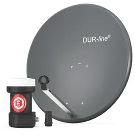 Dur-Line MDA 60 Anthrazit - Digiatale 1 Teilnehmer Satellitenschüssel Komplett-Anlage mit +Ultra Single - LNB [Camping, Astra 19,2°, DVB-S/S2, Full HD, 4K, 3D]