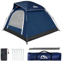 MSports® Igluzelt Campingzelt Pop Up Zelt 2-3 Personen Würfelzelt Wasserdicht Winddicht Kuppelzelt Zelt blau