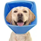 Halskrause Hund Leckschutz, Cone Schutzkragen Hund für Nach Op Katzen Protection Collar Vorbeugung Von Biss-Und Leckwunden Verstellbar Halsband Hund Halskragen Leckschutz(Blau, L)