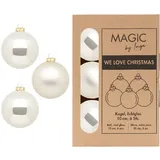 inges magic & goodz Weihnachtskugeln 10cm Glas 6 Stück in Kartonbox Christbaumkugeln Set Champagner