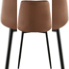 CLP 2er Set Esszimmerstuhl Gifford Samtbezug I Küchenstuhl mit Rückenlehne