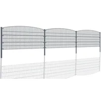 Aileenstore Doppelstabmattenzaun 10 m x 0,8 m Grau/Stahl