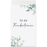 BETESSIN 100x Hochzeit Taschentücher Tüten - Für die Freudentränen - Papiertüten im Eukalyptus Design - Verpackungen für Freudentränen Taschentücher zur Hochzeit (Taschentücher nicht enthalten)