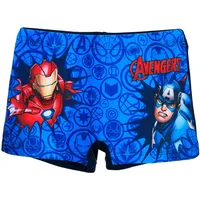 Marvel Avengers Badehose Jungen Kinder Badeshorts Iron Man Captain America (DE/NL/SE/PL, Numerisch, 128, Regular, Blau)