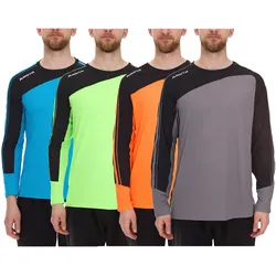 masita Herren Fitness-Pullover mit ClimaTech+ Technologie Langarm-Shirt Sport-Trikot Torwarttrikot 8516 Neon-Orange/Neon-Grün/Blau oder Grau - S