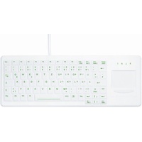 Active Key Desinfizierbare Hygiene-Tastatur mit Touchpad, vollversiegelt, weiß,