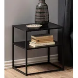 möbelando Nachttisch Nachtkonsole Regal Betttisch Standregal Beistellregal New Haven I Schwarz - Schwarz