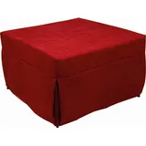 Puof In Ein Einzelbett Umwandelbar, Made In Italy, Klappbett, Pouf Mit Abnehmbarem, Platzsparendem Stoff Für Das Wohnzimmer, Cm 78x78 / 195h45, Rot - Talamo Italia