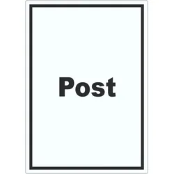 Post Aufkleber mit Text Annahme Brief Paket hochkant A8 (52x74mm)
