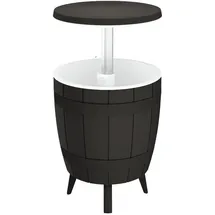 vidaXL 3-in-1 Tisch mit Eiskühler Schwarz Polypropylen