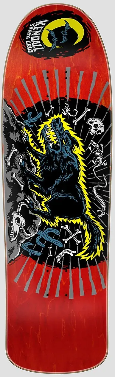 Santa Cruz Kendall Wolf Reissue 9.25" Skateboard Deck red Gr. Uni