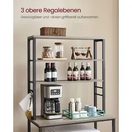 VASAGLE Küchenregal, 6 Regalebenen 40 x 80 x 167 cm, greige-schwarz