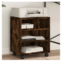 vidaXL Druckerständer mit Rollen Räuchereiche 41x32x48 cm