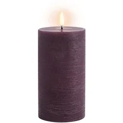 Uyuni LED Stumpenkerze 7,8x15cm rustic plum