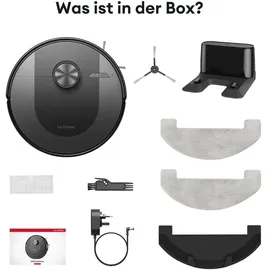 Ultenic Staubsaugerroboter mit Wischfunktion,150min Laufzeit,420W/5000pa,automatisches Aufladen,Sprachsteuerun ,LiDAR Lasernavigation,55db - Schwarz