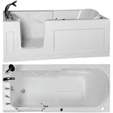 DEKO VERTRIEB BAYERN Whirlpool-Badewanne Luxus Tür Seniorenbadewanne F1 Whirlpool Senioren Badewanne 150x75