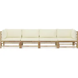 vidaXL Garten-Lounge-Set 4-tlg. weiß