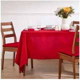 Homescapes Tischdecke 100% Baumwolle 138 x 138 cm Rot
