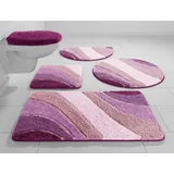 my home Badematte Josie, Badvorleger, Badezimmer Teppich, Höhe 20 mm, rutschhemmend beschichtet, fußbodenheizungsgeeignet, schnell trocknend, strapazierfähig, Polyester, rund, Badteppich, Badematten, rechteckig, rund & als 3-tlg. Set erhältlich lila rund | Ø 80 cm x 20 mm